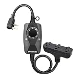 DEWENWILS Light Timer Outdoor Weatherproof with 2 FT Extension Cord, Photocell Timer Switch with 3 Grounded Outlets for Christmas Decorations, Landscape Light, String Lights, UL Listed