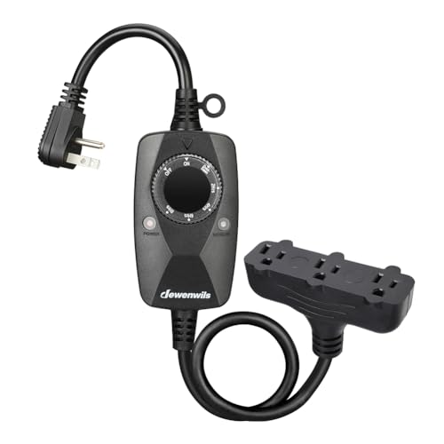 DEWENWILS Light Timer Outdoor Weatherproof with 2 FT Extension Cord, Photocell Timer Switch with 3 Grounded Outlets for Landscape Light, String Lights