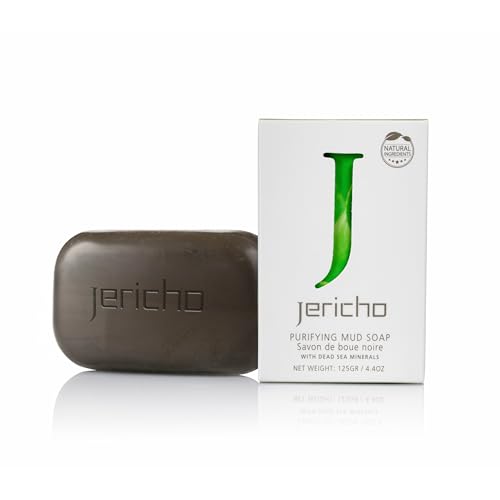 Jericho Dead Sea Mud Soap Bar, Natural Face & Body Detox with Exfoliating Dead Sea Minerals & Soothing Witch Hazel. 4.4 Oz /125g (Pack of 1)