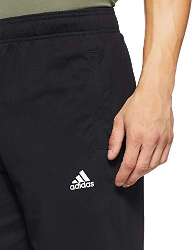Image of Adidas Men's Athletic Fit Mid Rise Polyester, Cotton Track Pants