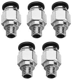 Pneumatic Hose Connector - 3D Printer Pneumatic Connectors - 5PCS 4.3mm Bore Pneumatic Connectors PC4-M6 Fit 4mm Tube Connector Coupling Feed Inlet (PTFE Tube Connector)