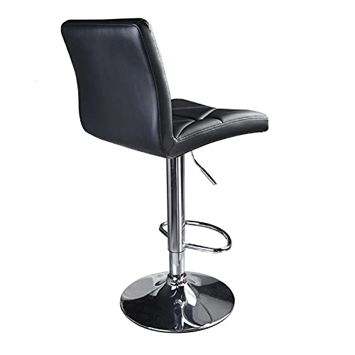 Leader Accessories Bar Stool,Black Modern Hydraulic Diagonal Line Adjustable Bar Stools With Back,Set Of 2 #TOP4