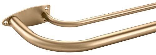 Image of Double Curtain Rod for 48-84 Inches Windows, Blackout Wrap Around Window Curtain Rods，1-inch Heavy Duty Adjustable Room Darkening Rustic Dual Drapery Curtain Rods for for Livingroom, Kitchen, Patio