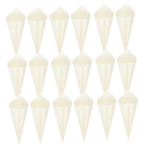Anneome 100 Piezas Conos de Madera Desechables para Postres Unidades Cucuruchos Naturales para Helados y Aperitivos Diseño Simple para y Catering