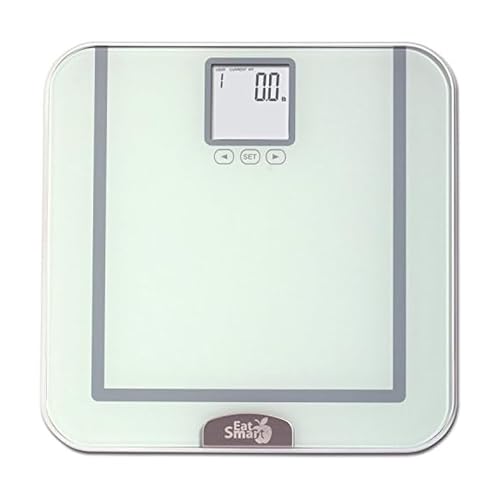 Eat Smart (Silver Precision Tracker Digital Bathroom Scale w/ 400 lb. Capacity AccuTrack Software