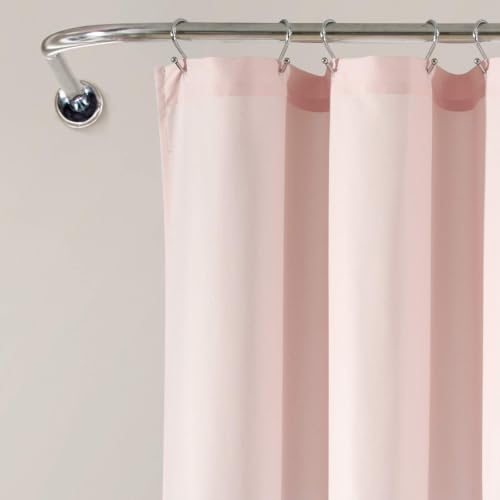 Rideau de douche polyester bicolore imperméable avec bord en dentelle