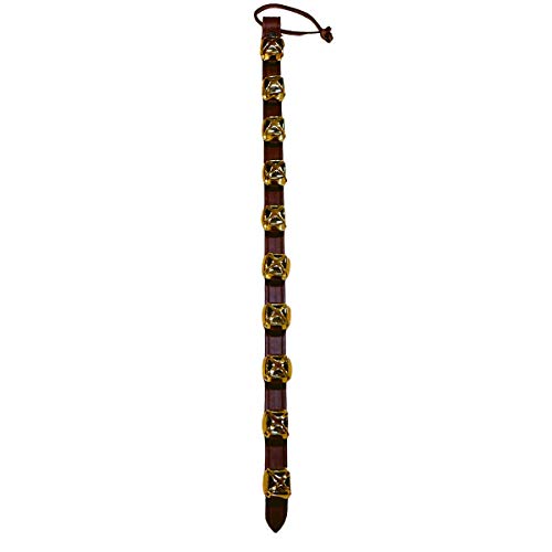 Warner Arctic Sleigh Bells Ornamental Leather-based Strap Door Bells (28″ w/ 10 Bells, Brown Leather-based w/Brass Bells) Warner Arctic Sleigh Bells Ornamental Leather-based Strap Door Bells (28″ w/ 10 Bells, Brown Leather-based w/Brass Bells)