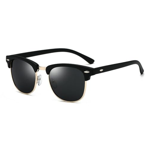 Lunettes de soleil polarisées métal demi-monture anti-UV