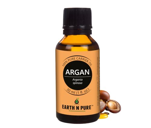 Image of Earth N Pure Argan Oil | 100% Pure & Natural | Cold Pressed Moroccan Argan Oil | Hair, Skin, Nails & Beard | Hair Shine, Frizz Control & Skin Moisturization | 30ml