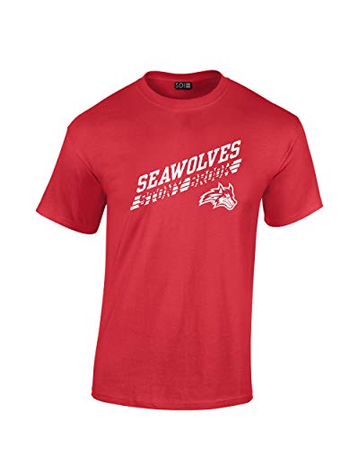 T-shirt NCAA pré-rétréci rouge en taille L avec coupe mixte adulte