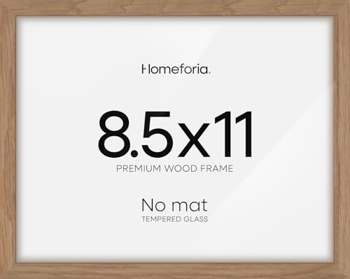 Image of Homeforia 8.5x11 Diploma Frame Wood, High End Natural Oak 8.5x11 Certificate Frames, 11x8.5 Document Frames for Wall or Tabletop, 8.5 by 11 Award Light Wooden Frame, Tempered Glass, Wall Kit, Set of 2