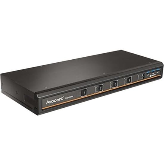 Image of Vertiv Avocent SwitchView Desktop KVM, 4 Port, Single Head Monitor, Universal Connector, TAA Compliant, Zero-Delay Switching, USB 3.0, High-Speed Charging, Hot-Key Switching (SV240DPH-400)