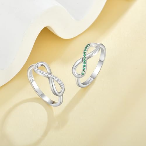 YL Infinity Rings 925 Sterling Silver Engagement Ring Birthstone Anniversary Jewelry for Women4
