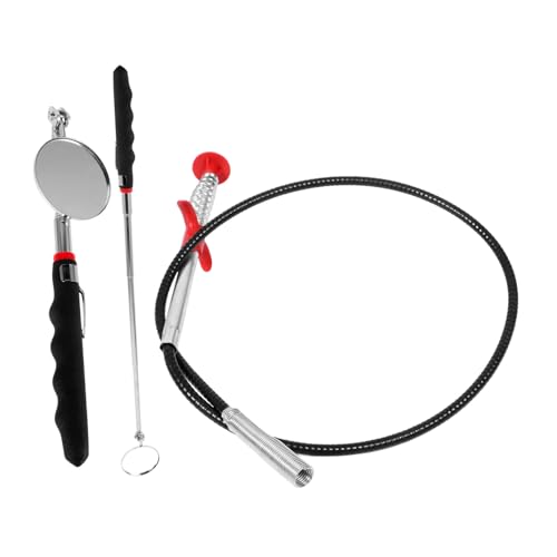 BELLIFFY Automotive Inspection Tool Set Telescopic Mechanic Mirror Grabber Reacher