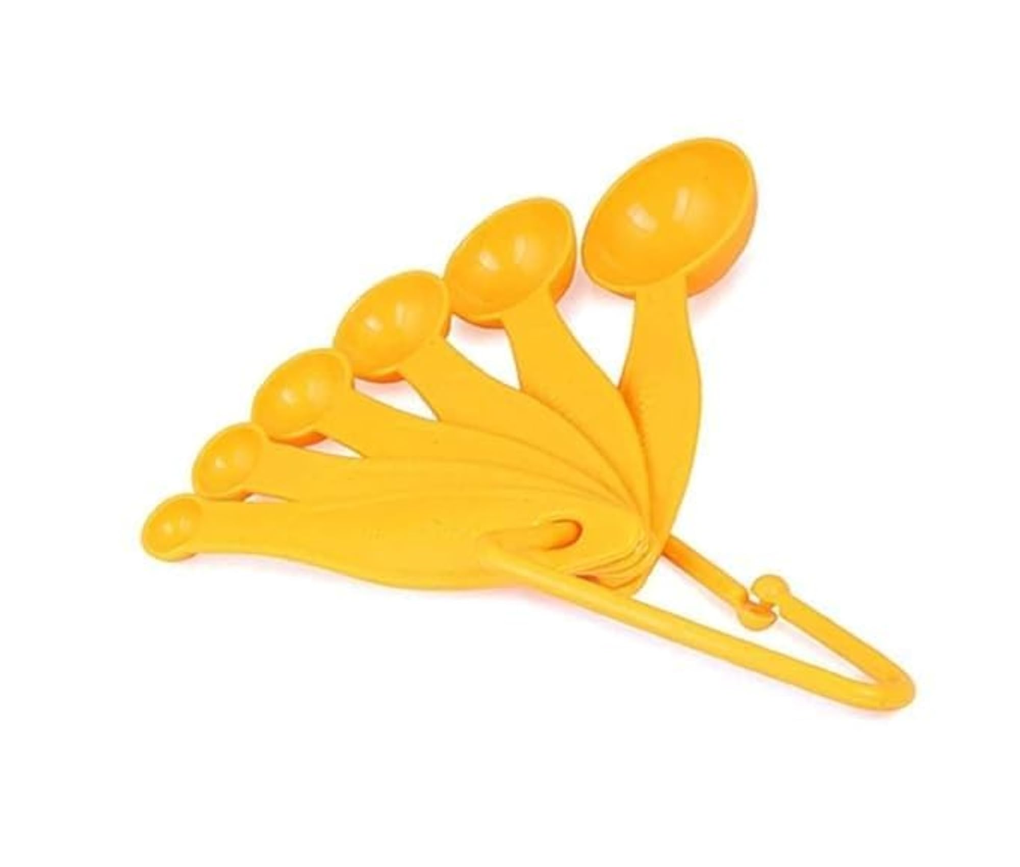Bakezy 6-Piece Yellow Plastic Measuring Spoon Set