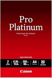 Canon 2768B016 PT-101 Photopaper A4 (Pack of 20), Black