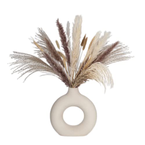 TENMEDARY Moderne Vase Céramique Vase Blanc Minimaliste Déco Blanc Décoration De La Maison Art Vase Artisanat Cadeau Decoratif Design Cover