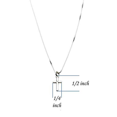 Sterling Silver Tiny Cross Charm Box Chain Nickel Free Necklace Italy4