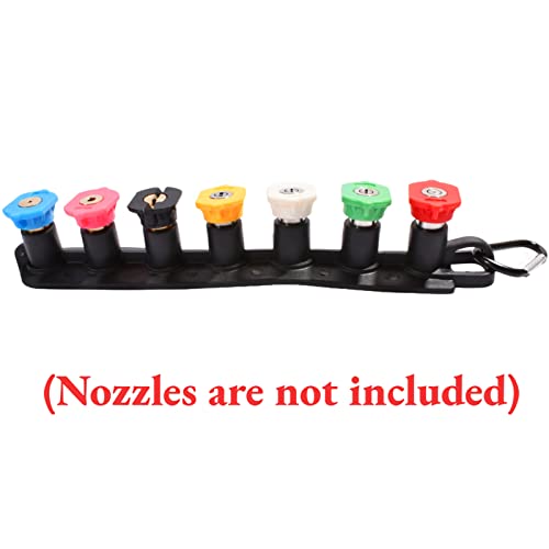 Pressure Washer Nozzle Holder 1/4" Inch Quick Connect Spray Nozzle Tips Set Holds 7Pcs Holes Black Durable Plastic #TOP4