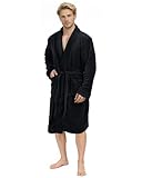 NY Threads Lujo Bata de Forro para Hombre - Batas De Estar En Casa de Súper Suave (XL, Negro)
