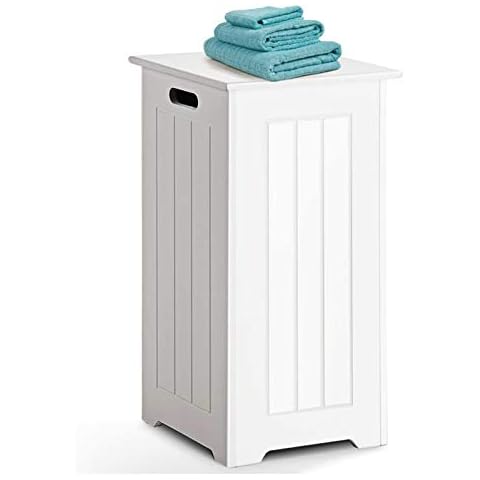 CASART Laundry Cabinet - Bathroom Furniture, Painted Surface, Large Capacity, as Laundry Bin| Laundry Chest|Storage Cupboard for Storage, Clothes, Towel, Bed Sheet, Duvet Cover, White Cover