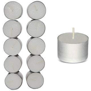 Crystalline Energy Tealight Candles Pure Wax, Unscented, 9 Hours Burning time, White Unscented Tea Light Candles (Pack of 10)