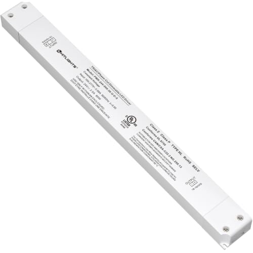 Image of HitLights 60W Dimmable LED Driver, 120VAC to 24VDC Transformer, UL Listed