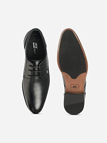 Image of ID Black Lace-Up Leather Formal Shoes for Men