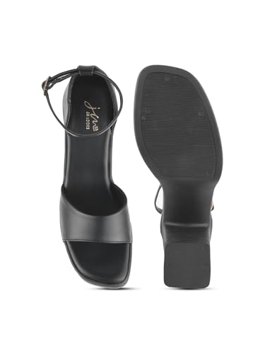 Image of JM LOOKS Women's Block Heel Sandal Platform Sandal Ankle Strap Open Square Toe High Heel Sandal for Wedding Party Evening Prom