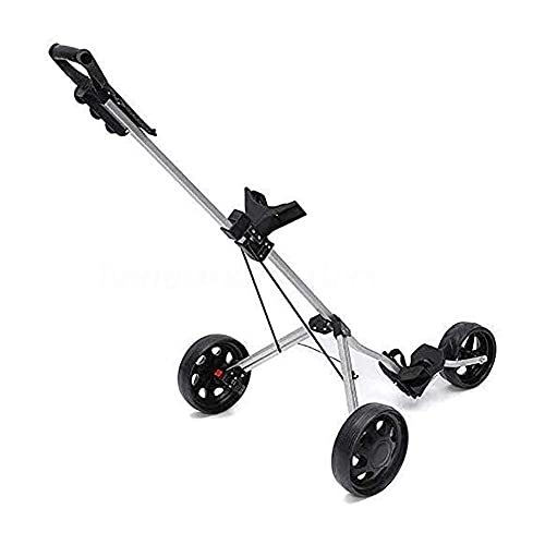 Golftrolley Golfduwkarren Golfkar met 3 wielen, lichtgewicht opvouwbare golfkar, met verstelbare duwbeugel, voetrem…