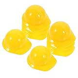 ibasenice 30 Piezas Mini de Seguridad para Muñecas Sombrero de Construcción Plástico Amarillo Accesorios Decorativos para Fiesta y Manualidades