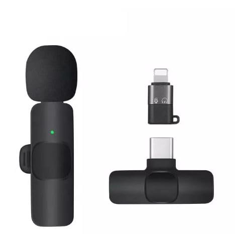K8 MIC Wireless Lavalier Microphone, Lapel Mic System for Video Recording Vlog Compatible for iPhone & Type-c Android Noise Reduction-image-2
