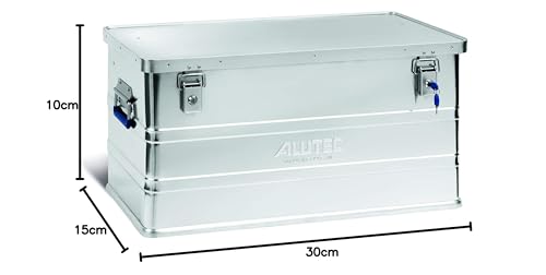 ALUTEC MÜNCHEN Aluminiumbox Classic 93 (Inhalt 93 ltr., Innenmaße (LxBxH) 750 X 350 X 355 mm/Außenmaße (LxBxH) 775 X 385 X 375 mm, Aufbewahrungsbox, Alubox) 11093