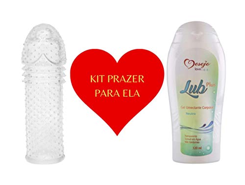 Kit Erótico Capa Peniana Expansiva 15cm Lubrificante A Base De Água Sensações P/Ela