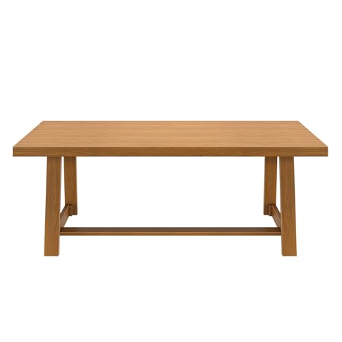 image for Plank+beam 84 Inch Farmhouse Dining Table, Solid Wood Rustic Kitchen T