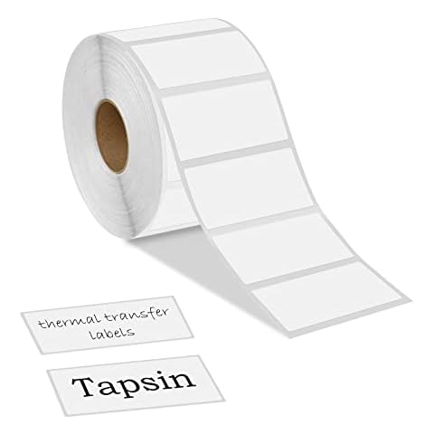 Tapsin 1 Roll 1000 Label Self Adhesive Address Labels 89mm x 36mm Blank Thermal Transfer Label Stickers On Roll Sticky Stickers Multipurpose for Labelling Envelope Package Parcel Filing and More Cover