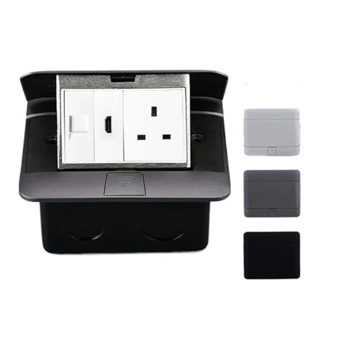 �A���~�J�o�[�e�[�u���R���Z���g�\�P�b�g USB HDMI �|�b�v�A�b�v�t���A�\�P�b�g �f�X�N�g�b�v�R���Z���g �B���\�P�b�g EU 146x120mm(White,UK-socket-PC-HDMI)