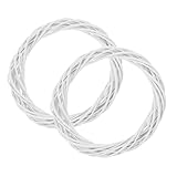 WESIEVYA Guirnalda Navideña de Ratán Natural Color Claro Pequeña 30 Cm, 2 Unidades, Aro Decorativo Redondo para Puertas, Ventanas y Manualidades de Bricolaje en Decoración del Hogar