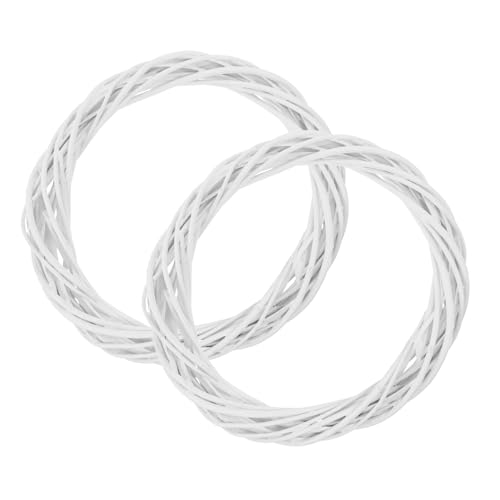 Toyvian Ghirlanda Natalizia in Rattan Bianco 30 CM Set da 2 Base in Salice per Decorazioni Fai da Te Corona Artigianale per Matrimoni e Decorazioni Stagionali Casa