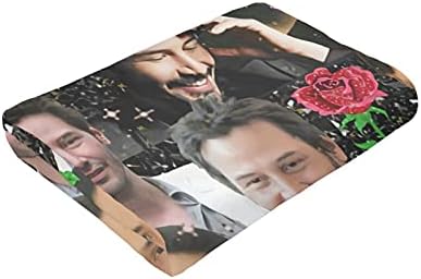 Keanu Reeves Sherpa Super Soft Mini Flannel Blankets, Lightweight and Comfortable Flannel Blankets for Children/Adults to Throw Blankets 50X40 in