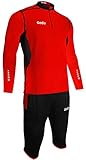 Transpirable, Durabilidad Gedo LF131407 Chándal técnico para Entrenamiento con Pantalon Pirata, Negro-Rojo Fluo, 3XS