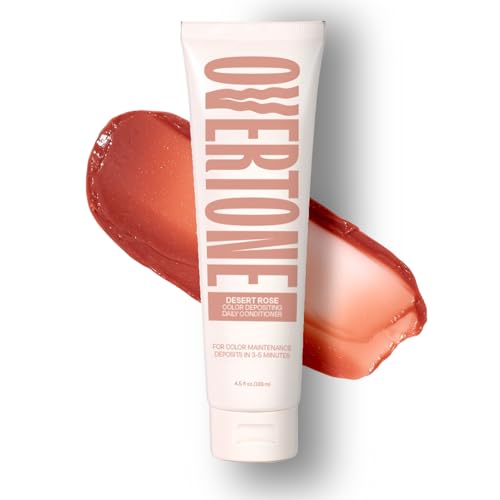 Overtone Daily Color Depositing Conditioner for Hair, Desert Rose:Temporary Pigment with Shea, Coconut & Avocado Oils, Hydrating, Vegan & Cruelty-Free, All Hair Types, 4.5oz.