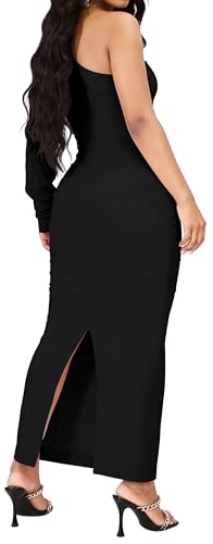 Image of SxClub Formal Dress for Women Cocktail Sexy Bodycon Sleeveless Evening Party Floor Length Long Prom Dresses