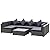 Outsunny 7-Piece Patio Furniture Sets PE Rattan Sectional Sofa Set Outdoor Conversation Set w/Acacia Top Coffee Table & Cushion for Garden, Backyard, Grey
