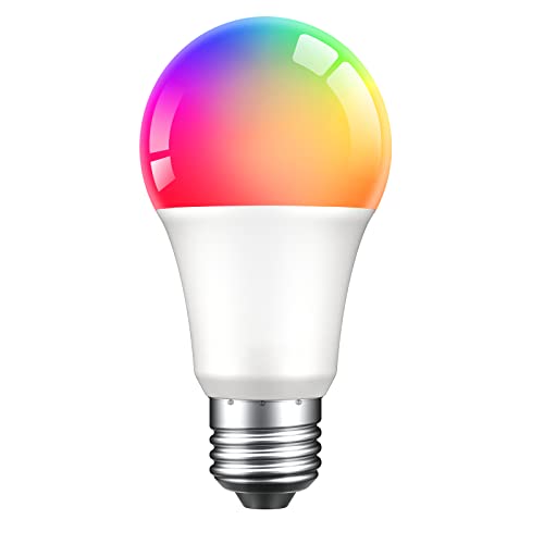 Usmart Bombilla LED Inteligente WiFi, E27 8W Luces Cálida Frias de RGB, Lámpara Regulable Control por Voz Remoto,Funciona con Alexa y Google Assistant,Smart Light Led 800LM, 16 Millones de Colores