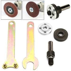 toolfi Drill Variable Angle Grinder Connecting Rod Round Handle Converter with 1 Iron Grinding and Flap Disk