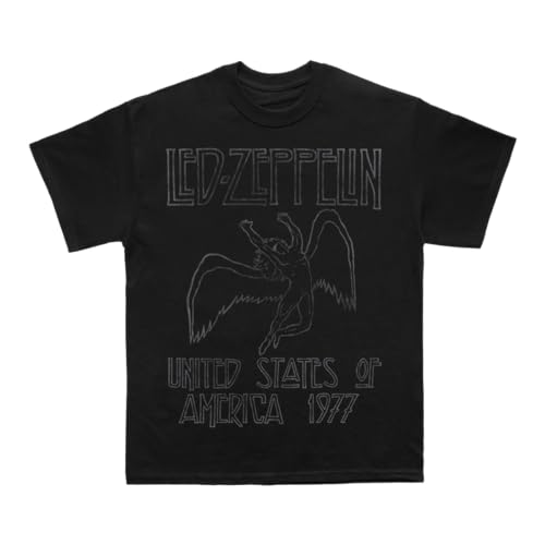 Led Zeppelin Icarus 1977 Tee Black Large