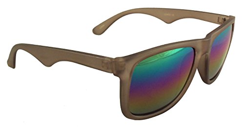 Rainbow Reflective Sunglasses - Mirrored Rainbow Lens - Retro Style - UV4002
