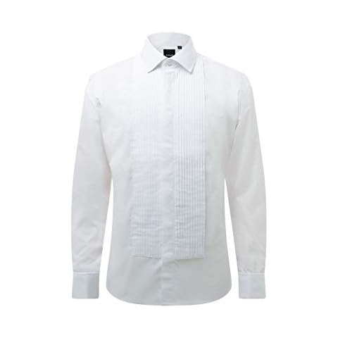 Dobell Men's White Tuxedo Dress Shirt Cover
