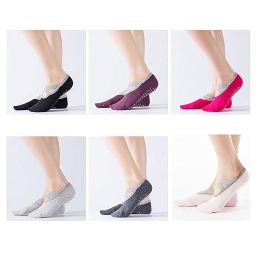 1 Pair Yoga Socks Breathable Sweat-absorb Multi-functional Yoga Pilates Barre Sticky Grippers Socks for Women3